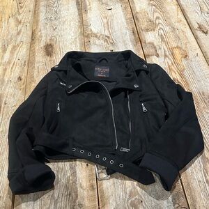 Diesel Black Suede Moto Jacket By Nanamacs Boutique